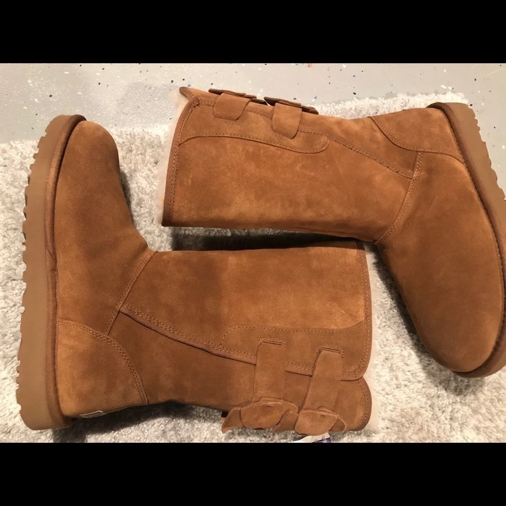 👢👢New in Box UGG Allegra Double Bow Chestnut tall  Boots size9